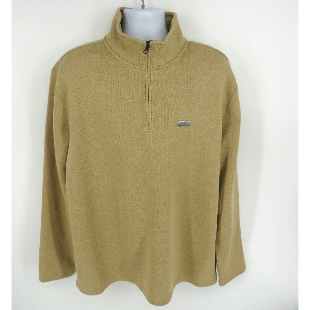 Ocean Coast Big & Tall Tan Quarter Zip Pullover Sweater LT NWT $64.50